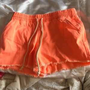 Neon pink shorts